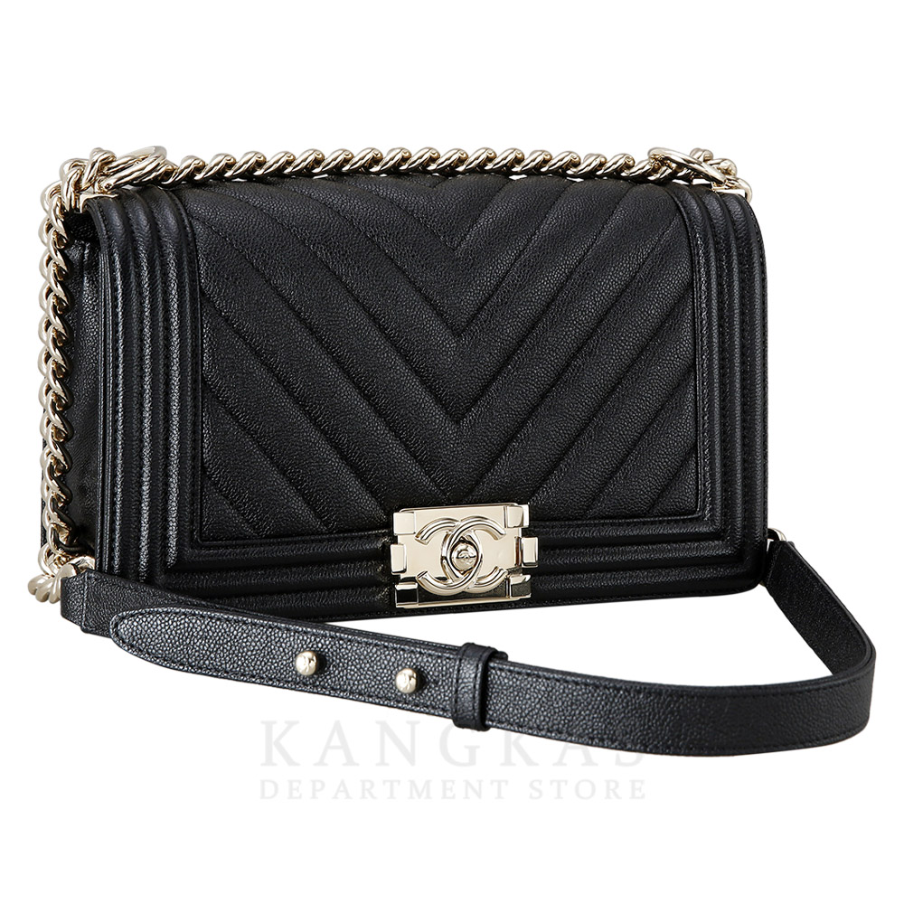 CHANEL(USED)샤넬 캐비어 쉐브론 보이샤넬 미듐