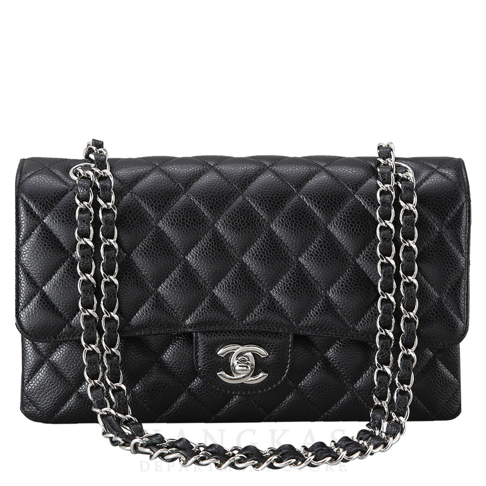 CHANEL(USED)샤넬 클래식 캐비어 미듐 은장