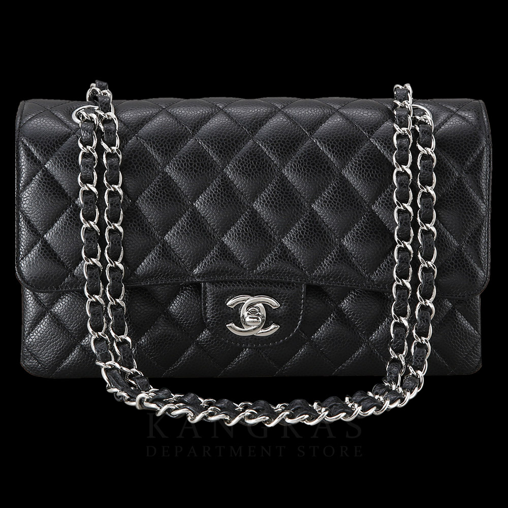 CHANEL(USED)샤넬 클래식 캐비어 미듐 은장