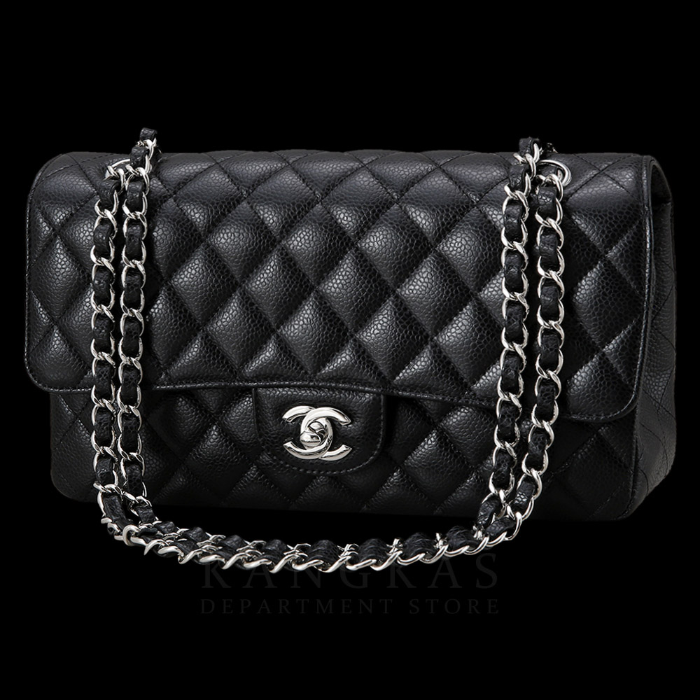 CHANEL(USED)샤넬 클래식 캐비어 미듐 은장