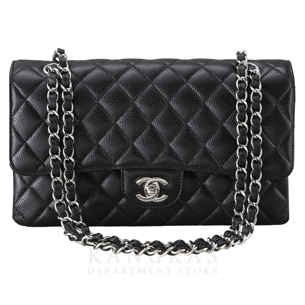 CHANEL(USED)샤넬 클래식 캐비어 미듐 은장