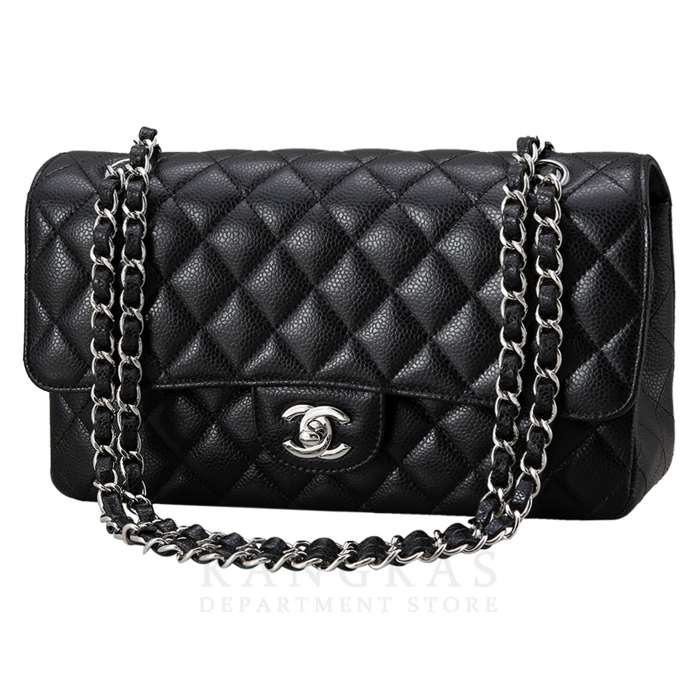 CHANEL(USED)샤넬 클래식 캐비어 미듐 은장