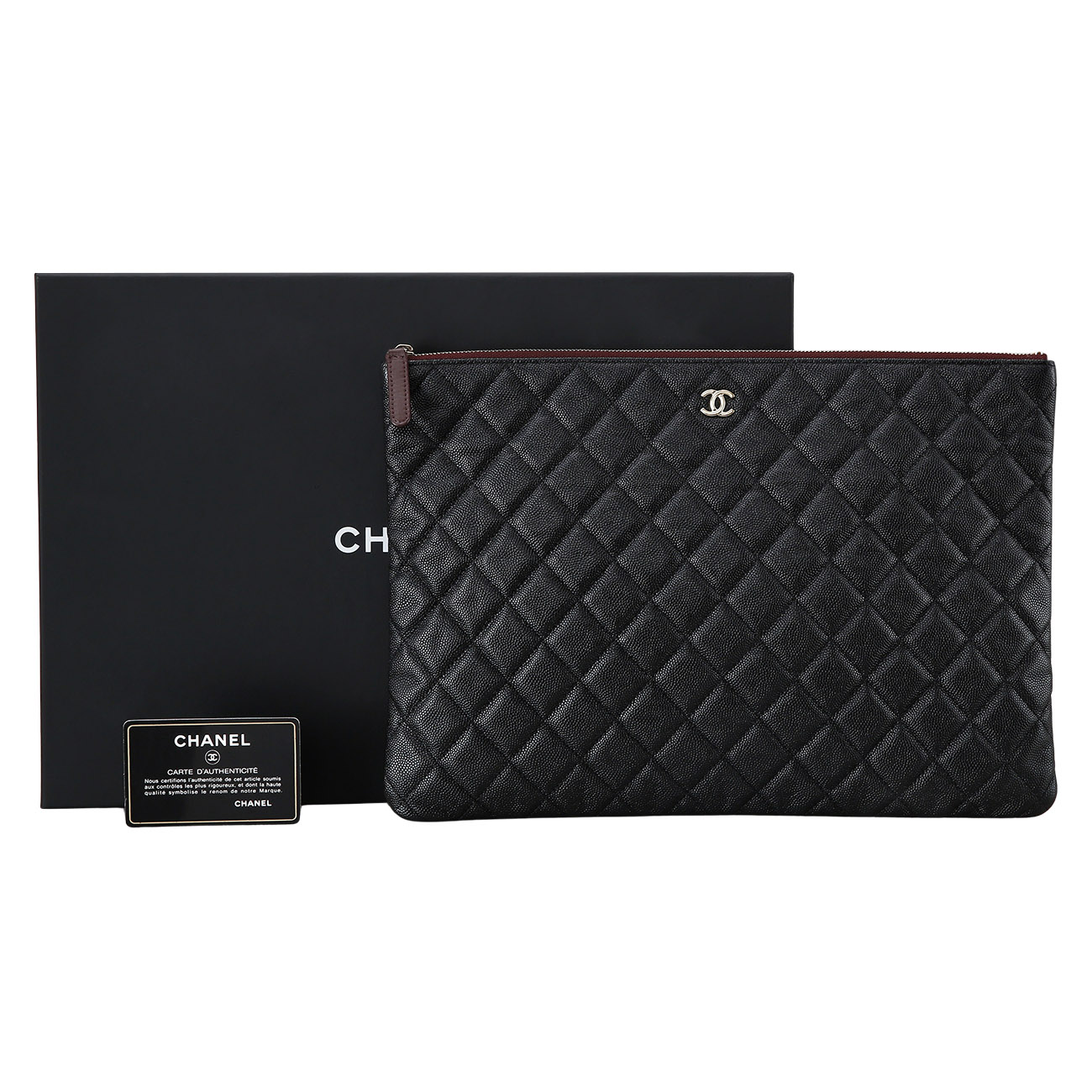 CHANEL(USED)샤넬 캐비어 클래식 라지 클러치