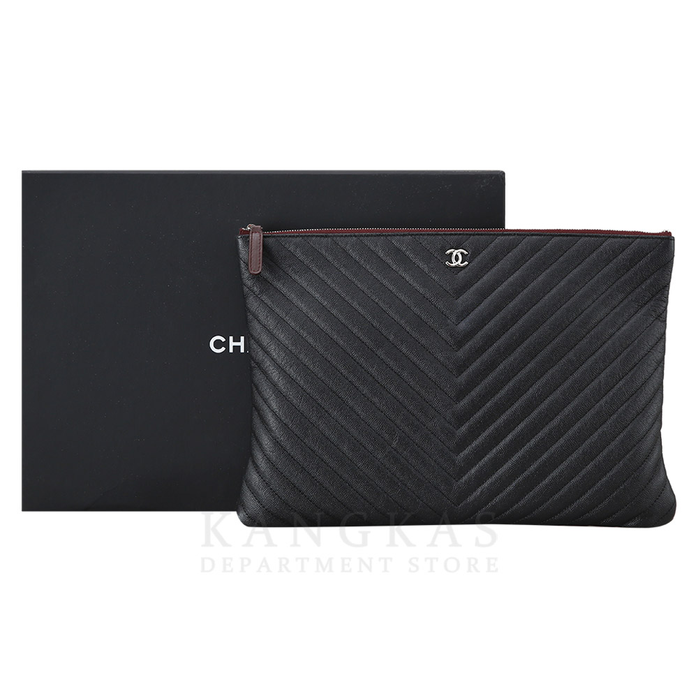 CHANEL(USED)샤넬 클래식 쉐브론 클러치 라지