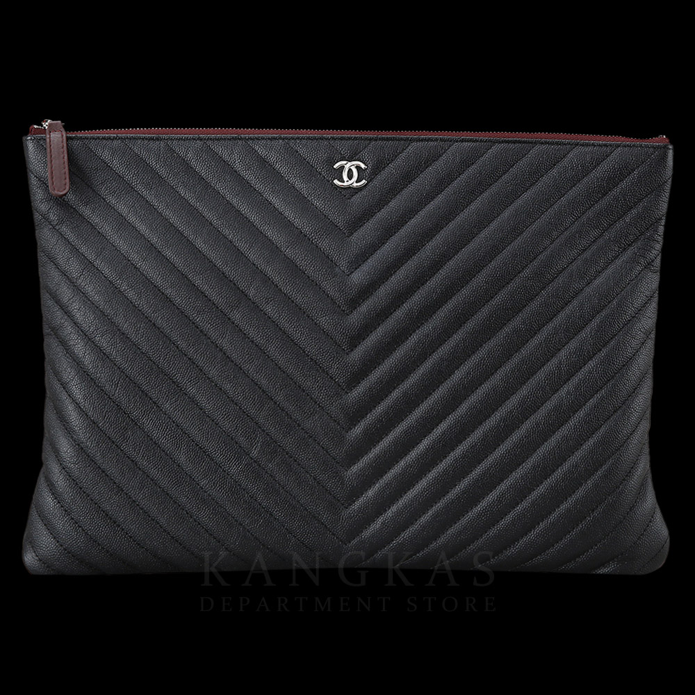 CHANEL(USED)샤넬 클래식 쉐브론 클러치 라지