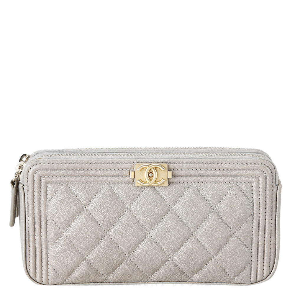 CHANEL(USED)샤넬 캐비어 보이샤넬 더블 지퍼 WOC