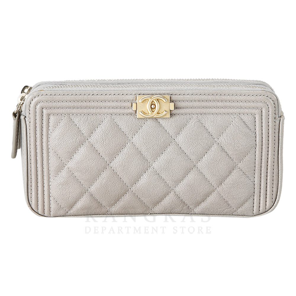 CHANEL(USED)샤넬 캐비어 보이샤넬 더블 지퍼 WOC