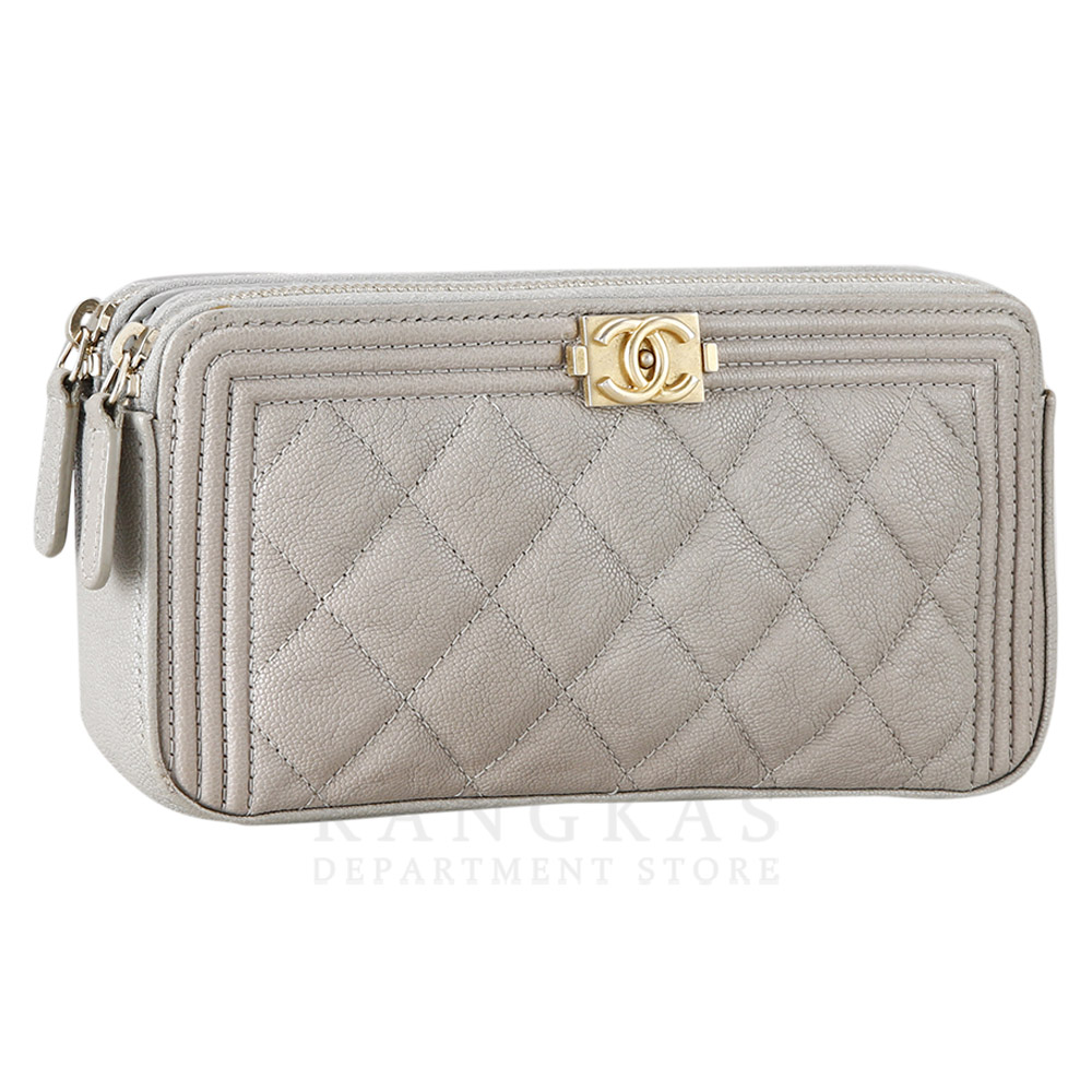 CHANEL(USED)샤넬 캐비어 보이샤넬 더블 지퍼 WOC