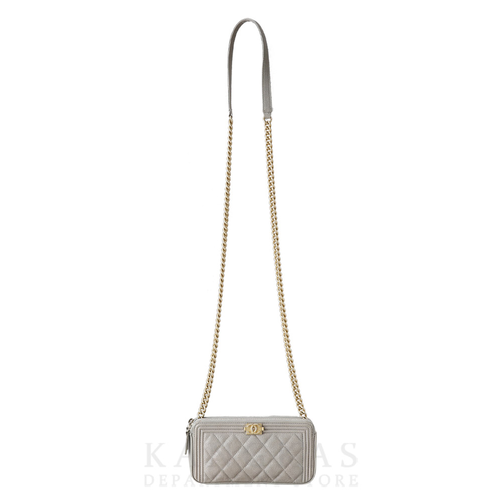 CHANEL(USED)샤넬 캐비어 보이샤넬 더블 지퍼 WOC