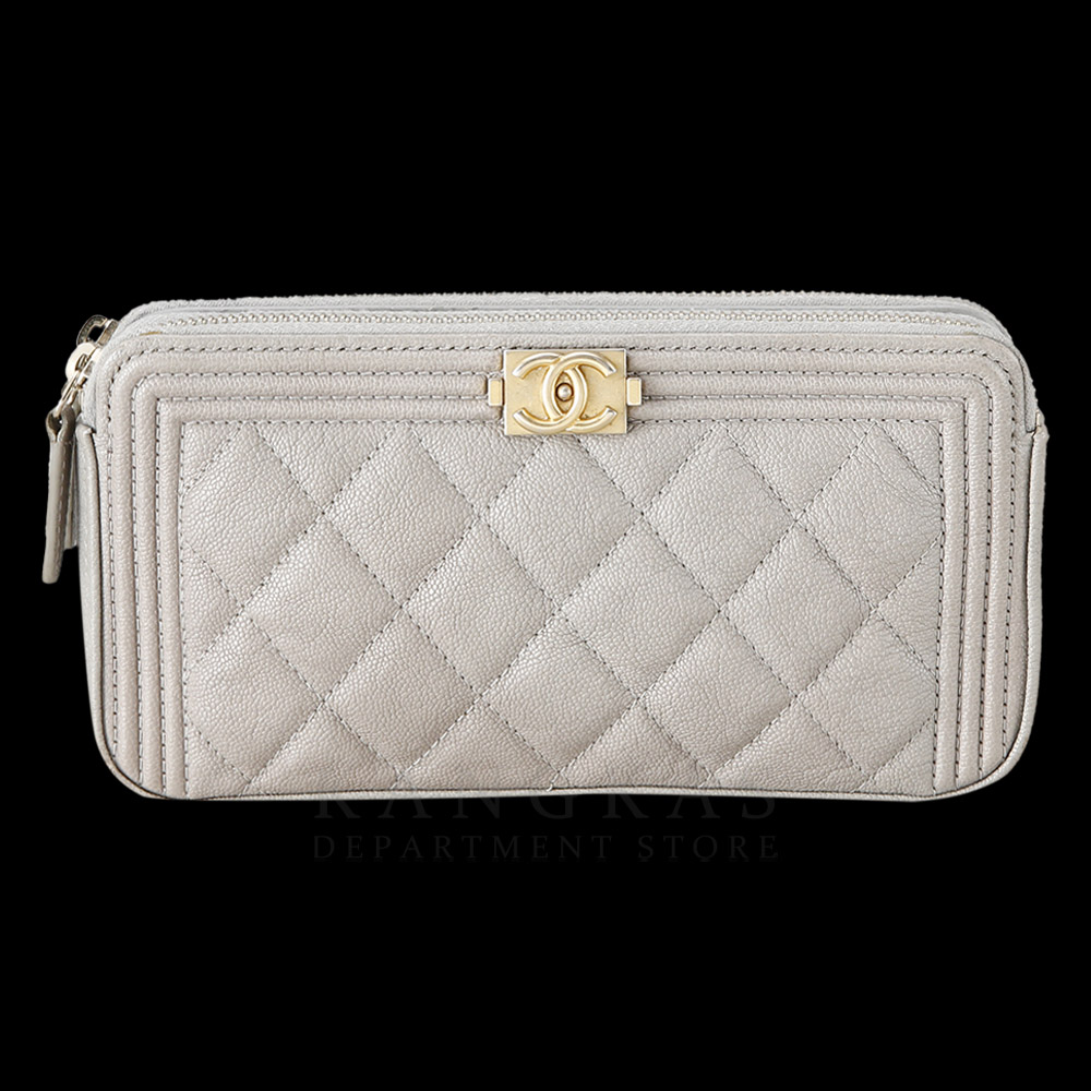 CHANEL(USED)샤넬 캐비어 보이샤넬 더블 지퍼 WOC