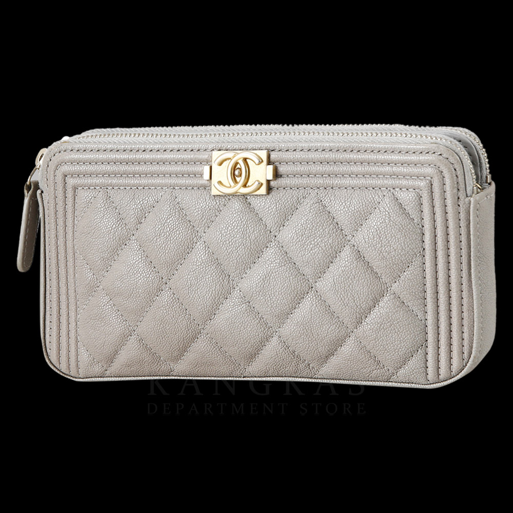 CHANEL(USED)샤넬 캐비어 보이샤넬 더블 지퍼 WOC