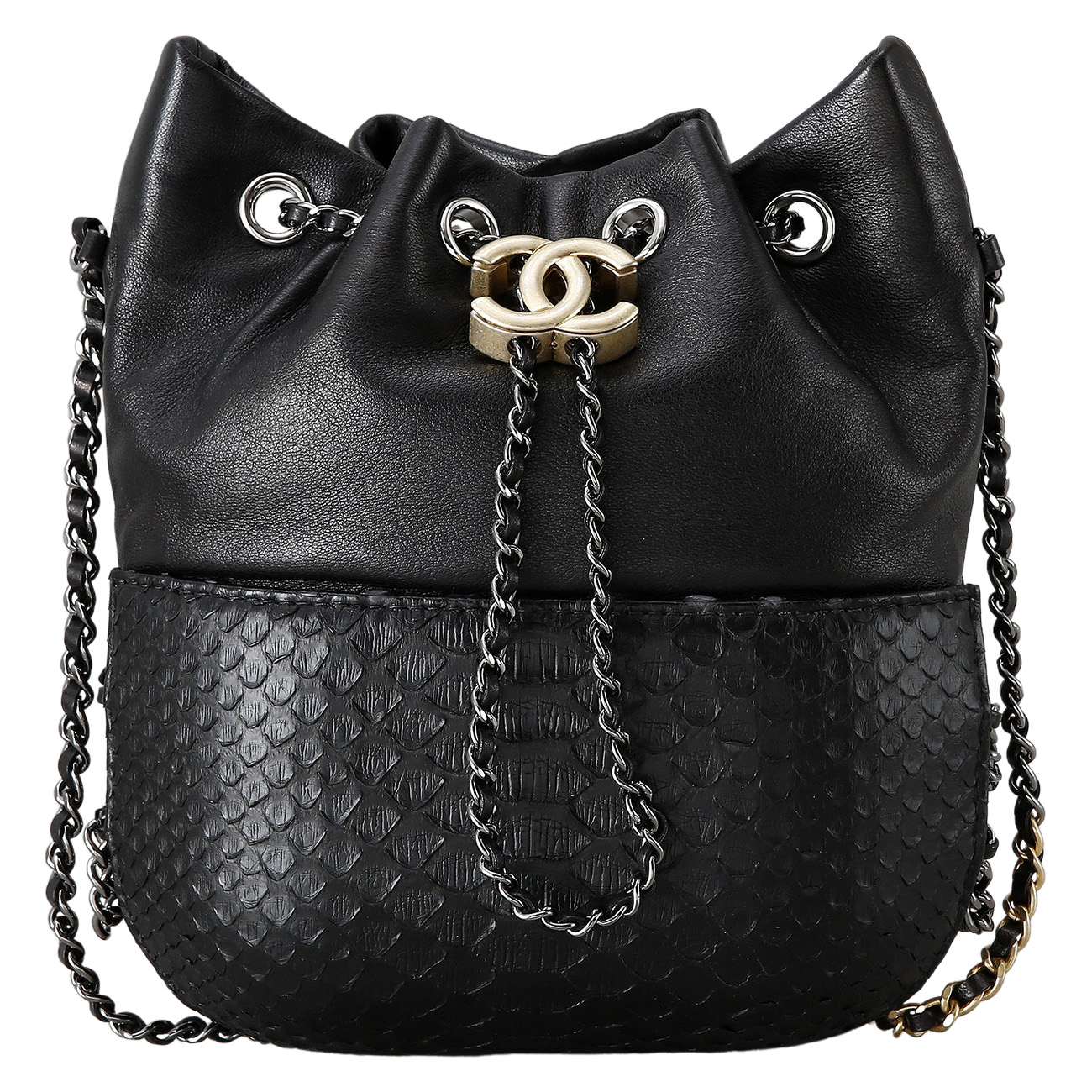 CHANEL(USED)샤넬 시즌 파이톤 드로스트링
