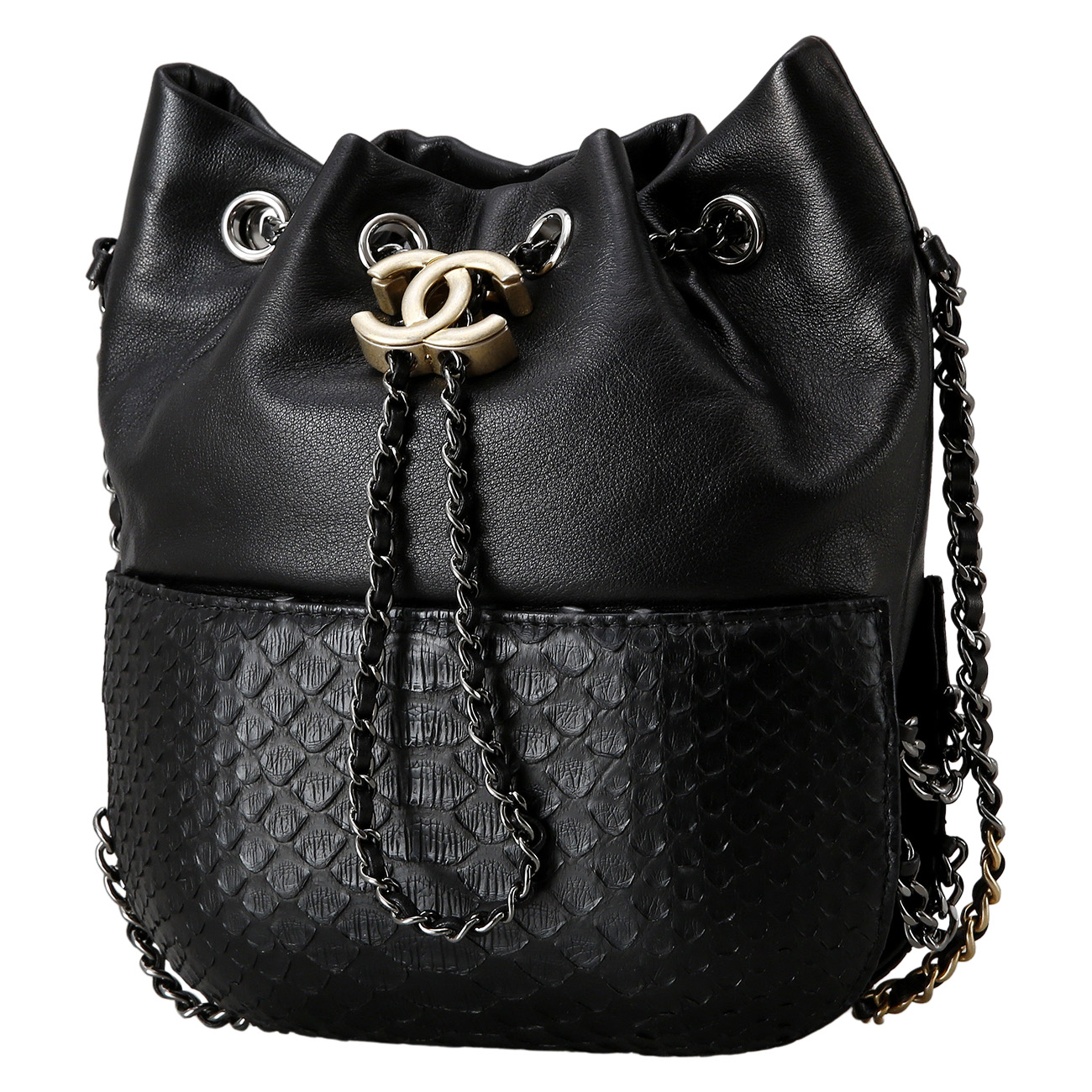 CHANEL(USED)샤넬 시즌 파이톤 드로스트링
