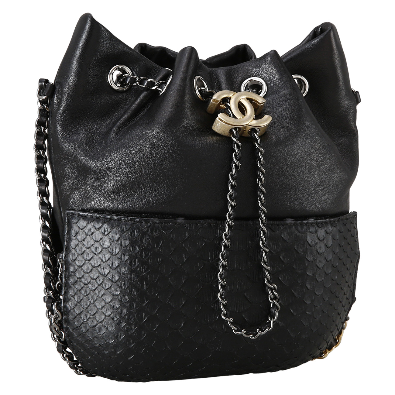 CHANEL(USED)샤넬 시즌 파이톤 드로스트링