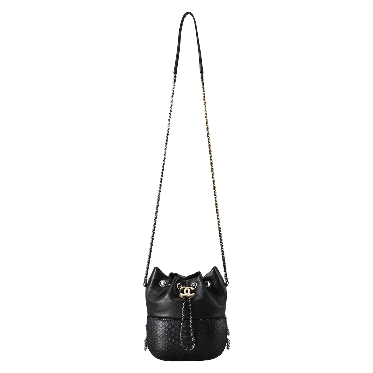 CHANEL(USED)샤넬 시즌 파이톤 드로스트링