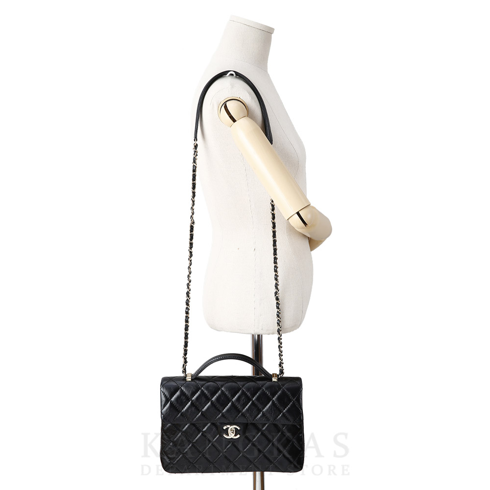 CHANEL(USED)샤넬 시즌 CC로고 플랩 탑 핸들 체인백