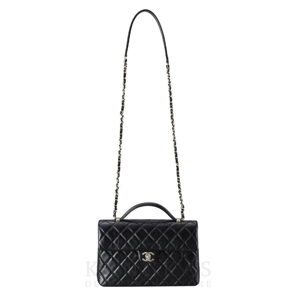 CHANEL(USED)샤넬 시즌 CC로고 플랩 탑 핸들 체인백