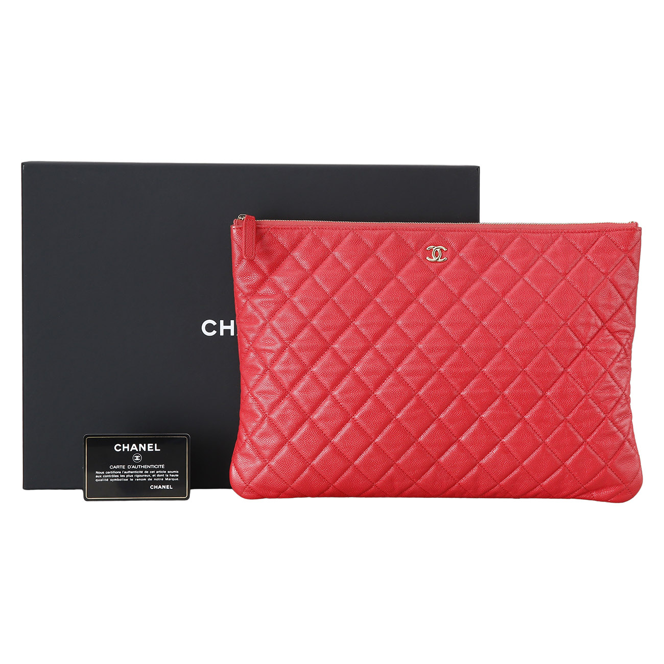 CHANEL(USED)샤넬 클래식 캐비어 클러치 라지