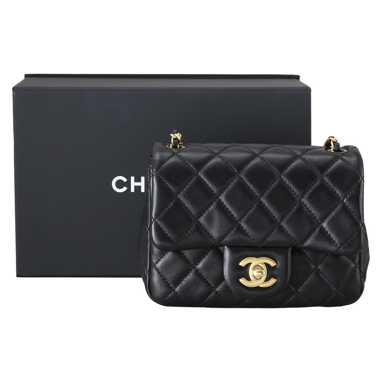 CHANEL(USED)샤넬 램스킨 클래식 쁘띠삭 골든볼