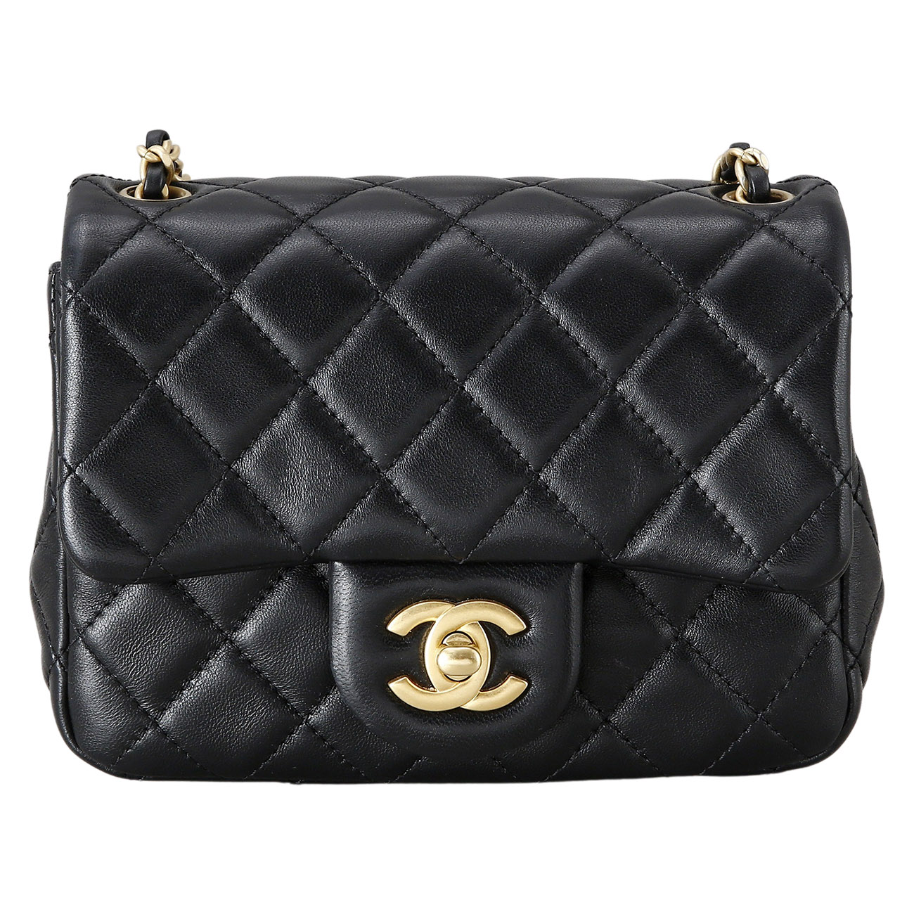 CHANEL(USED)샤넬 램스킨 클래식 쁘띠삭 골든볼