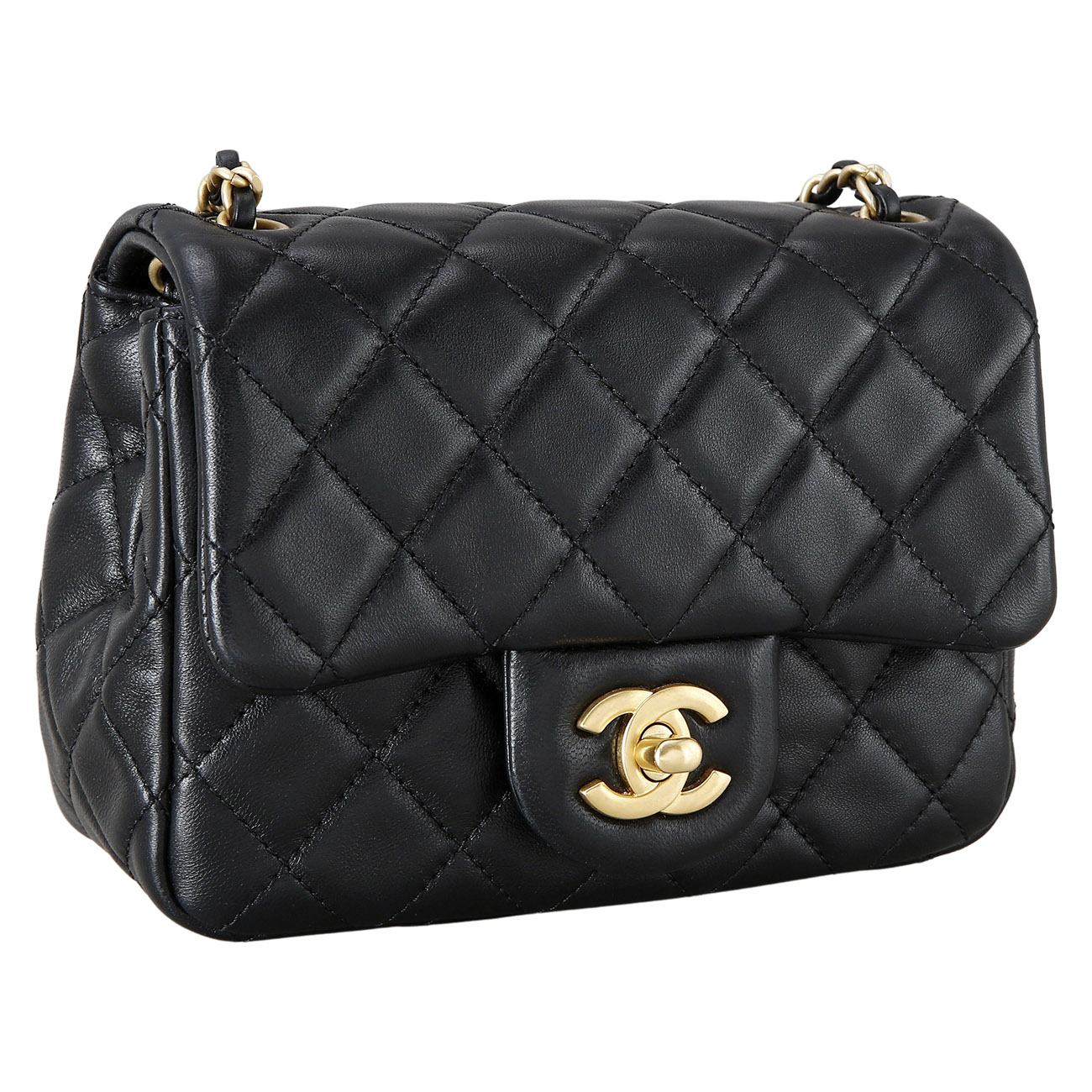 CHANEL(USED)샤넬 램스킨 클래식 쁘띠삭 골든볼