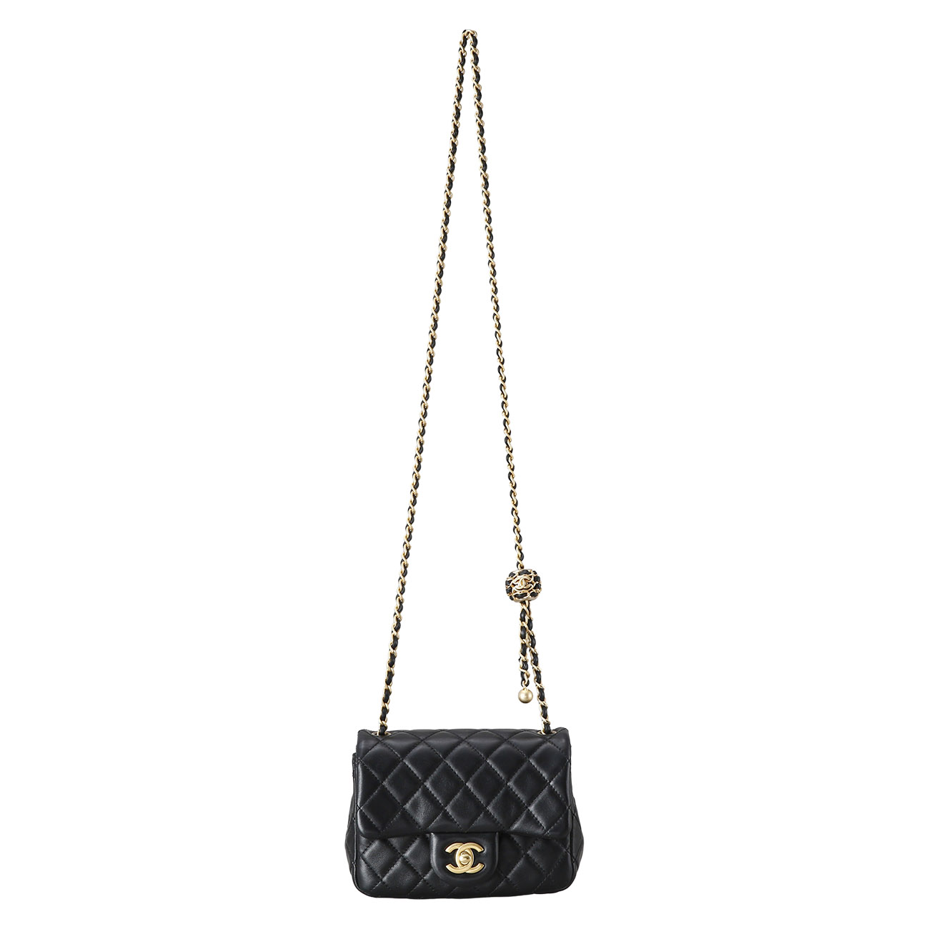 CHANEL(USED)샤넬 램스킨 클래식 쁘띠삭 골든볼