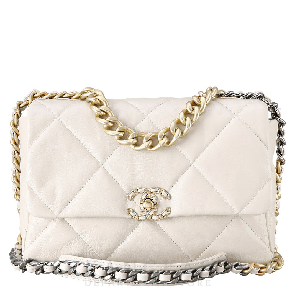 CHANEL(USED)샤넬 19백 미디움 베이지