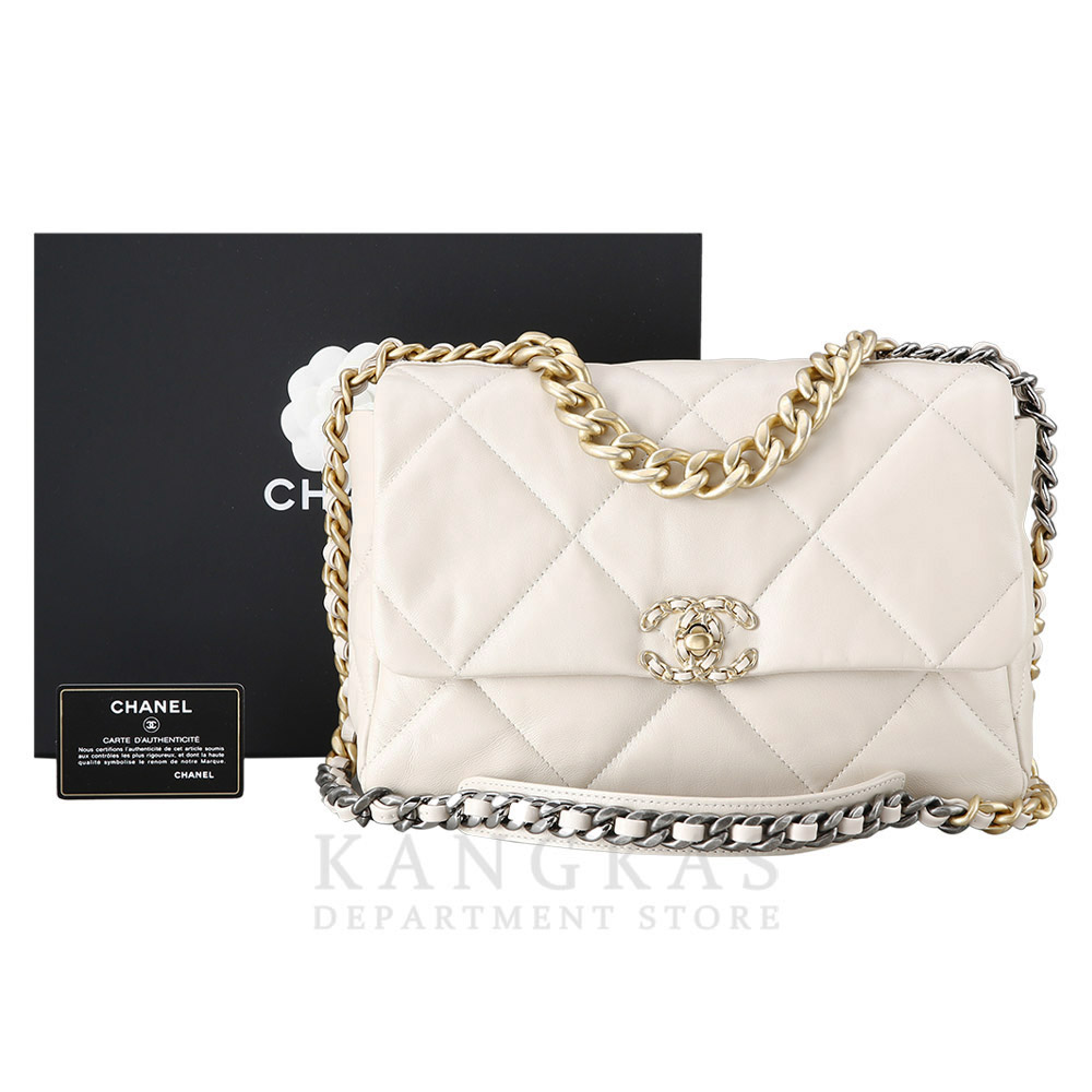 CHANEL(USED)샤넬 19백 미디움 베이지
