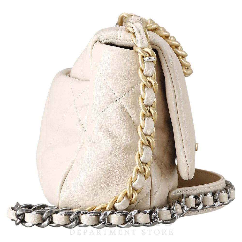 CHANEL(USED)샤넬 19백 미디움 베이지