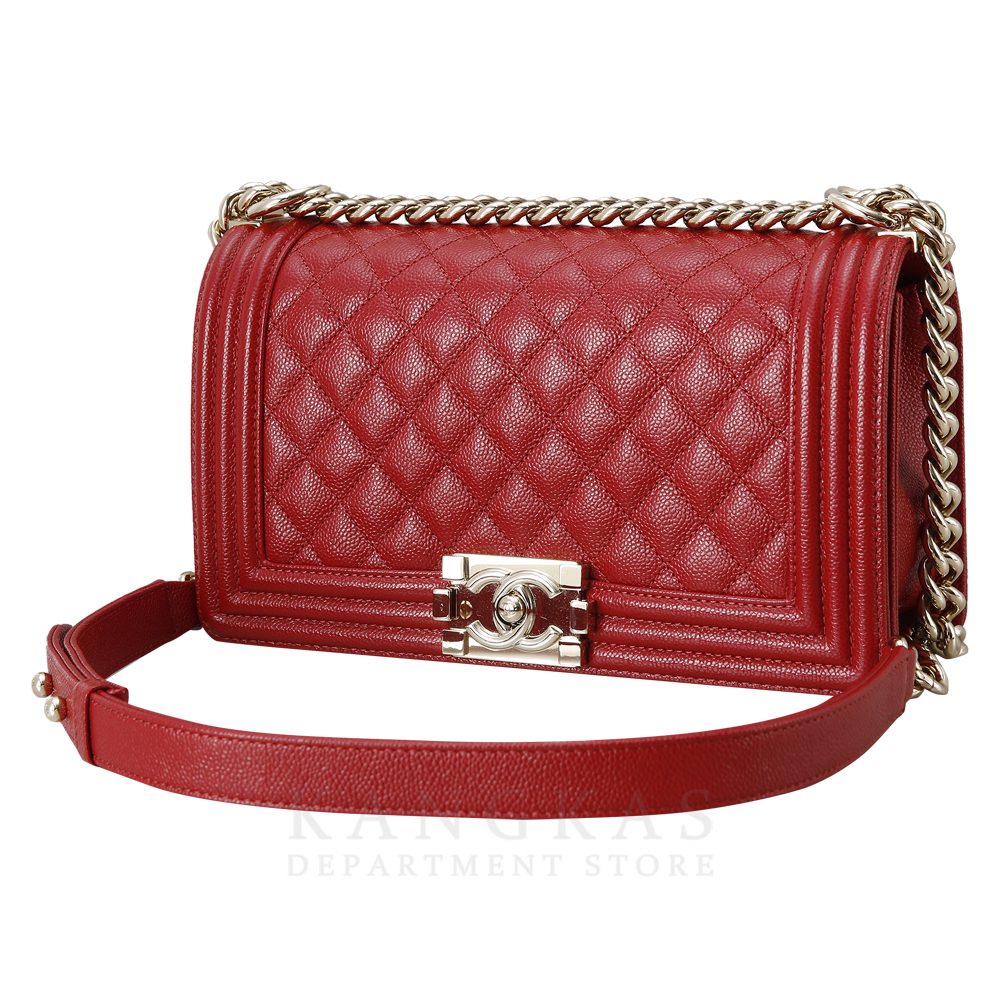 CHANEL(USED)샤넬 캐비어 보이샤넬 미듐 금장