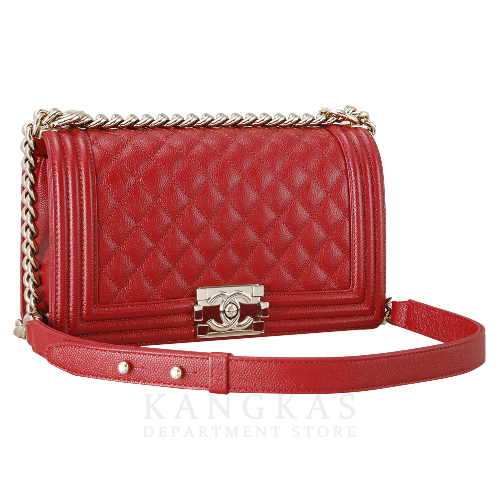 CHANEL(USED)샤넬 캐비어 보이샤넬 미듐 금장