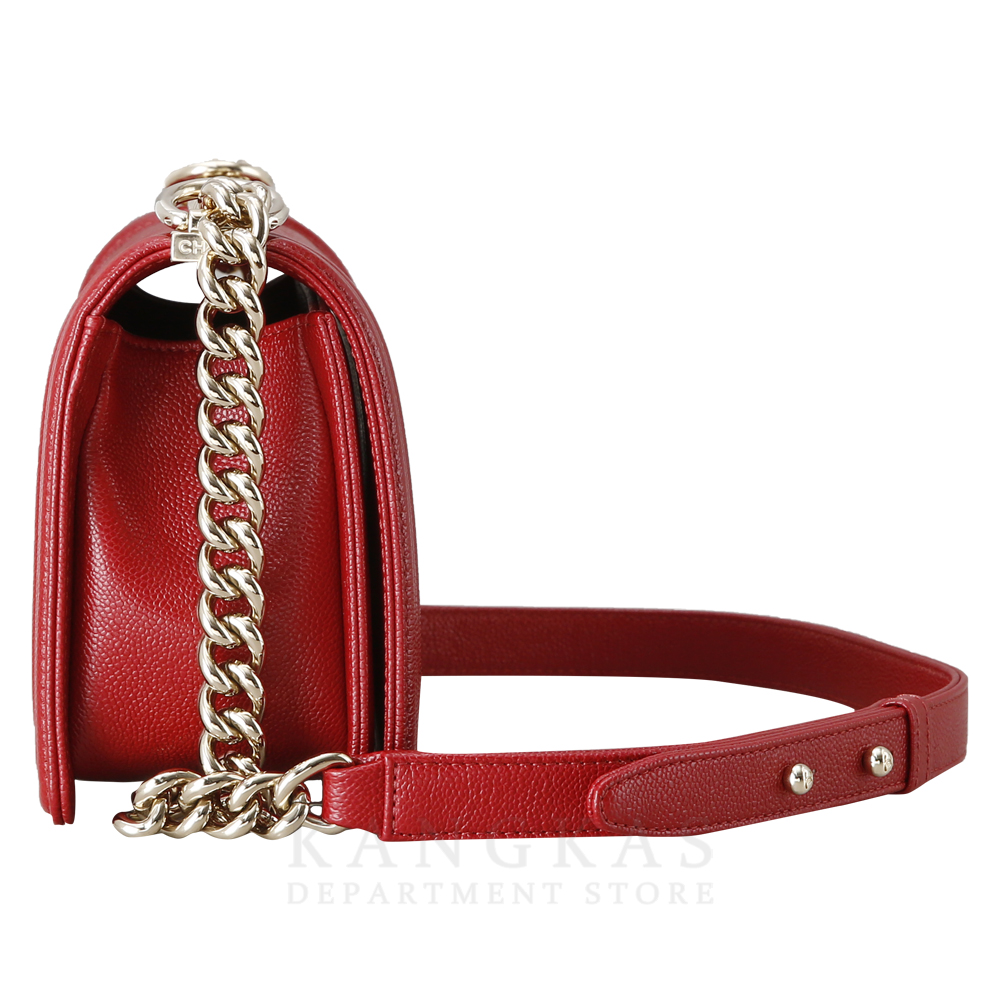 CHANEL(USED)샤넬 캐비어 보이샤넬 미듐 금장