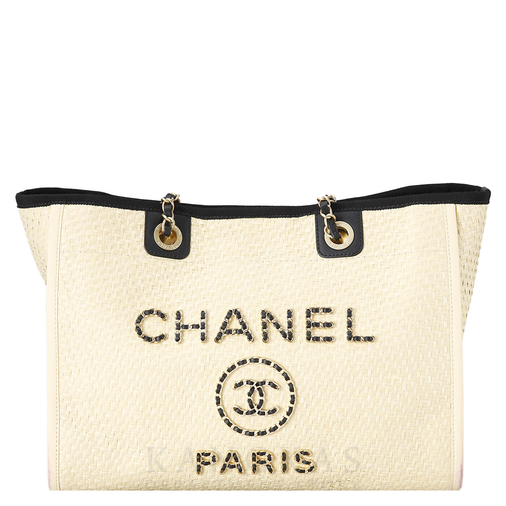 CHANEL(USED)샤넬 라피아 도빌백 미듐