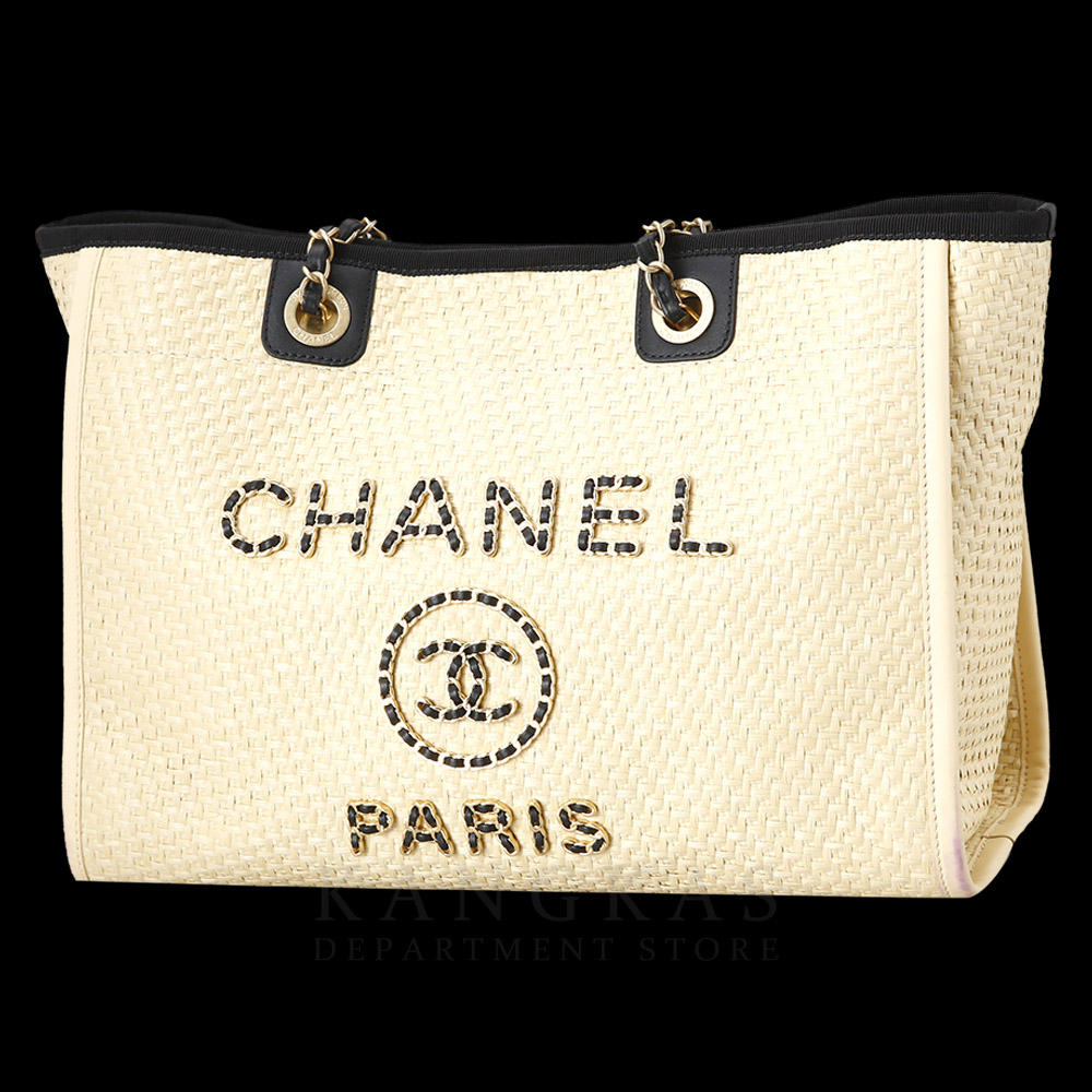 CHANEL(USED)샤넬 라피아 도빌백 미듐