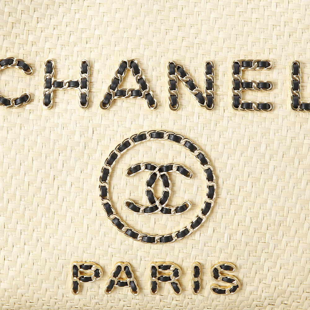 CHANEL(USED)샤넬 라피아 도빌백 미듐