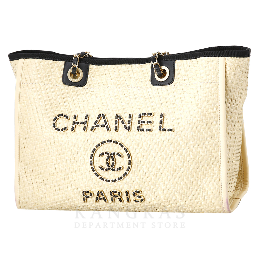 CHANEL(USED)샤넬 라피아 도빌백 미듐