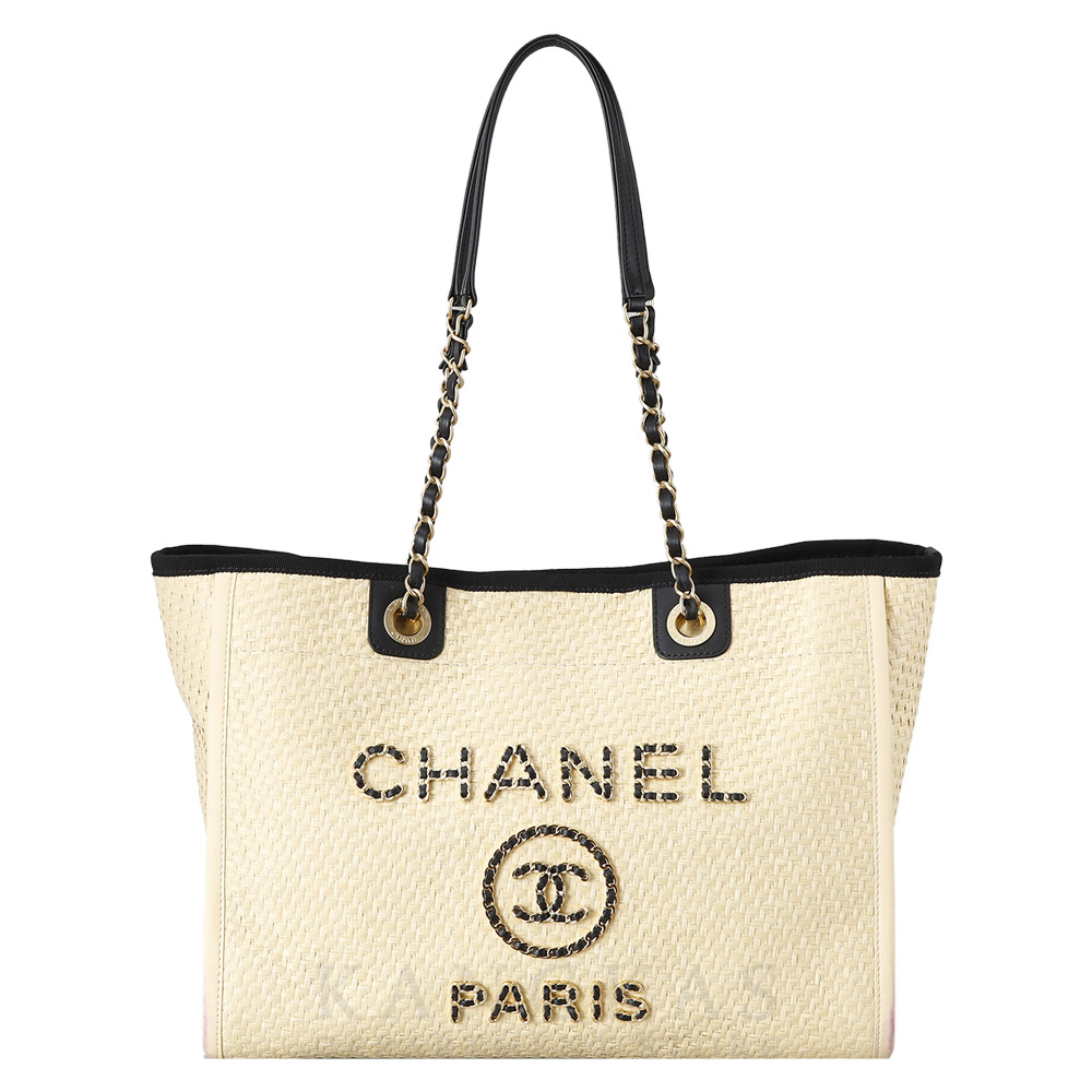 CHANEL(USED)샤넬 라피아 도빌백 미듐