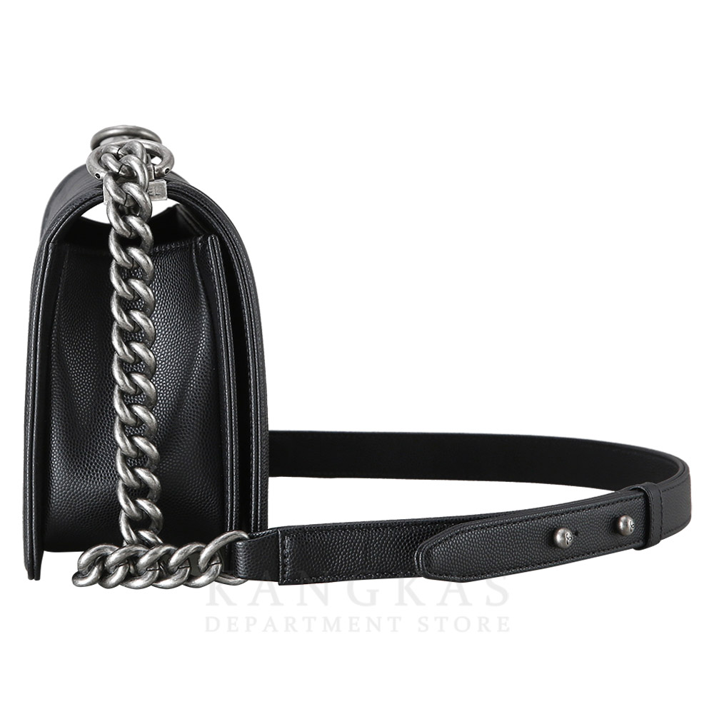 CHANEL(USED)샤넬 보이샤넬 캐비어 미듐 블랙 은장