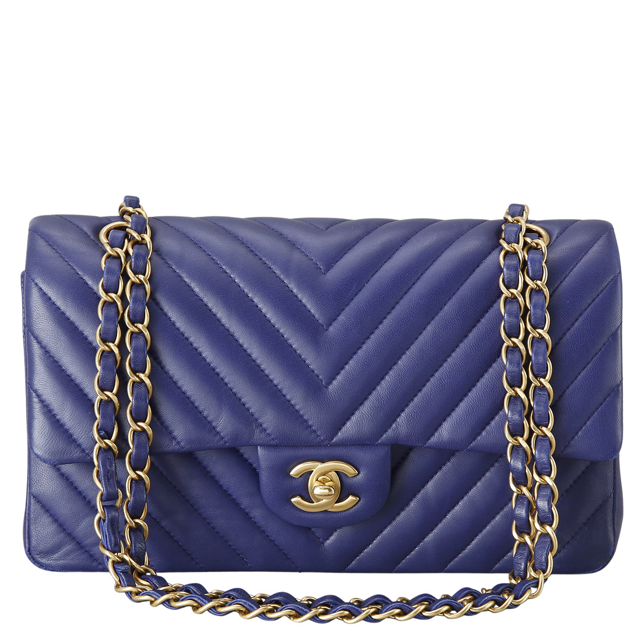 CHANEL(USED)샤넬 클래식 쉐브론 램스킨 미듐