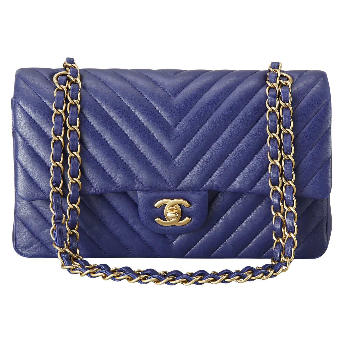 CHANEL(USED)샤넬 클래식 쉐브론 램스킨 미듐