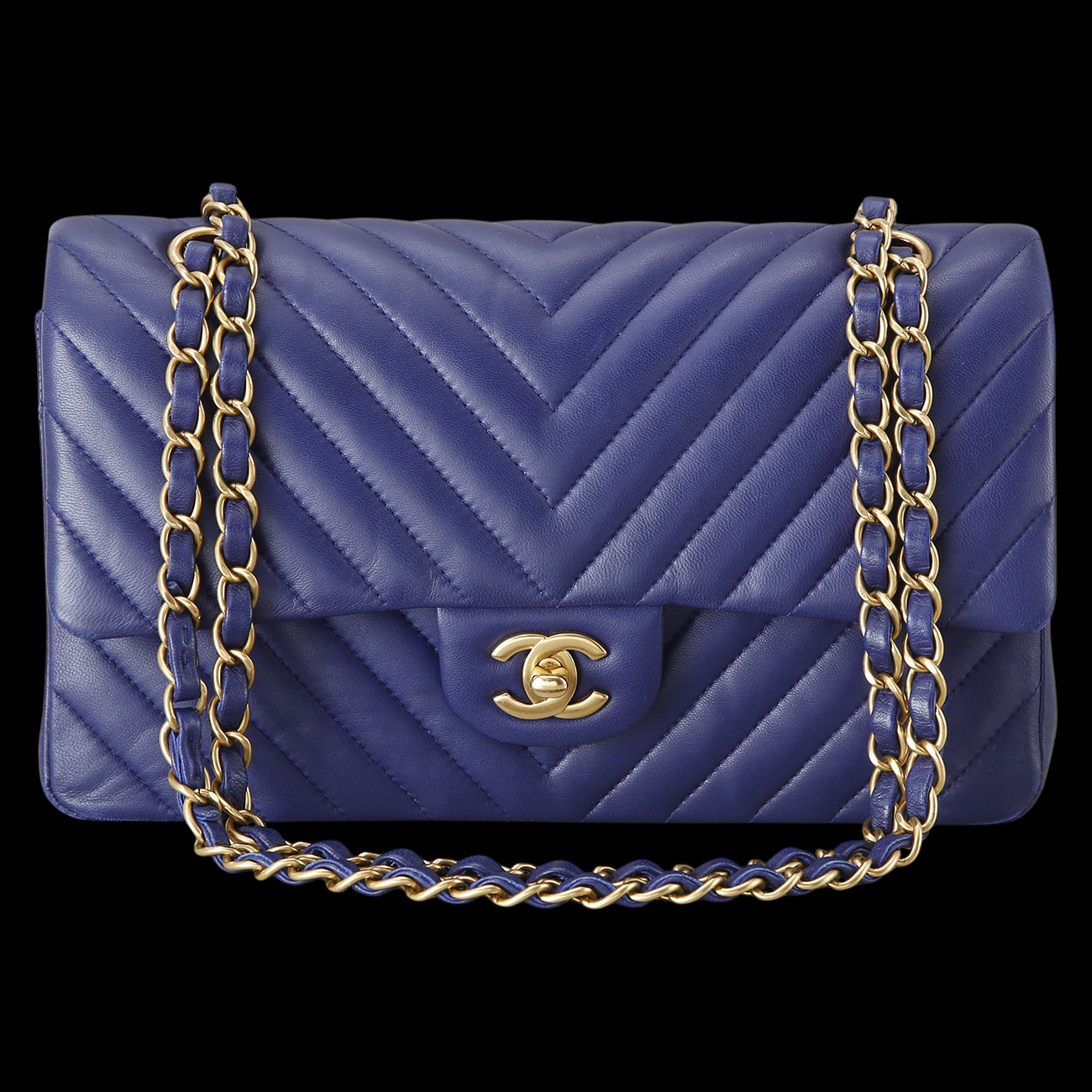 CHANEL(USED)샤넬 클래식 쉐브론 램스킨 미듐