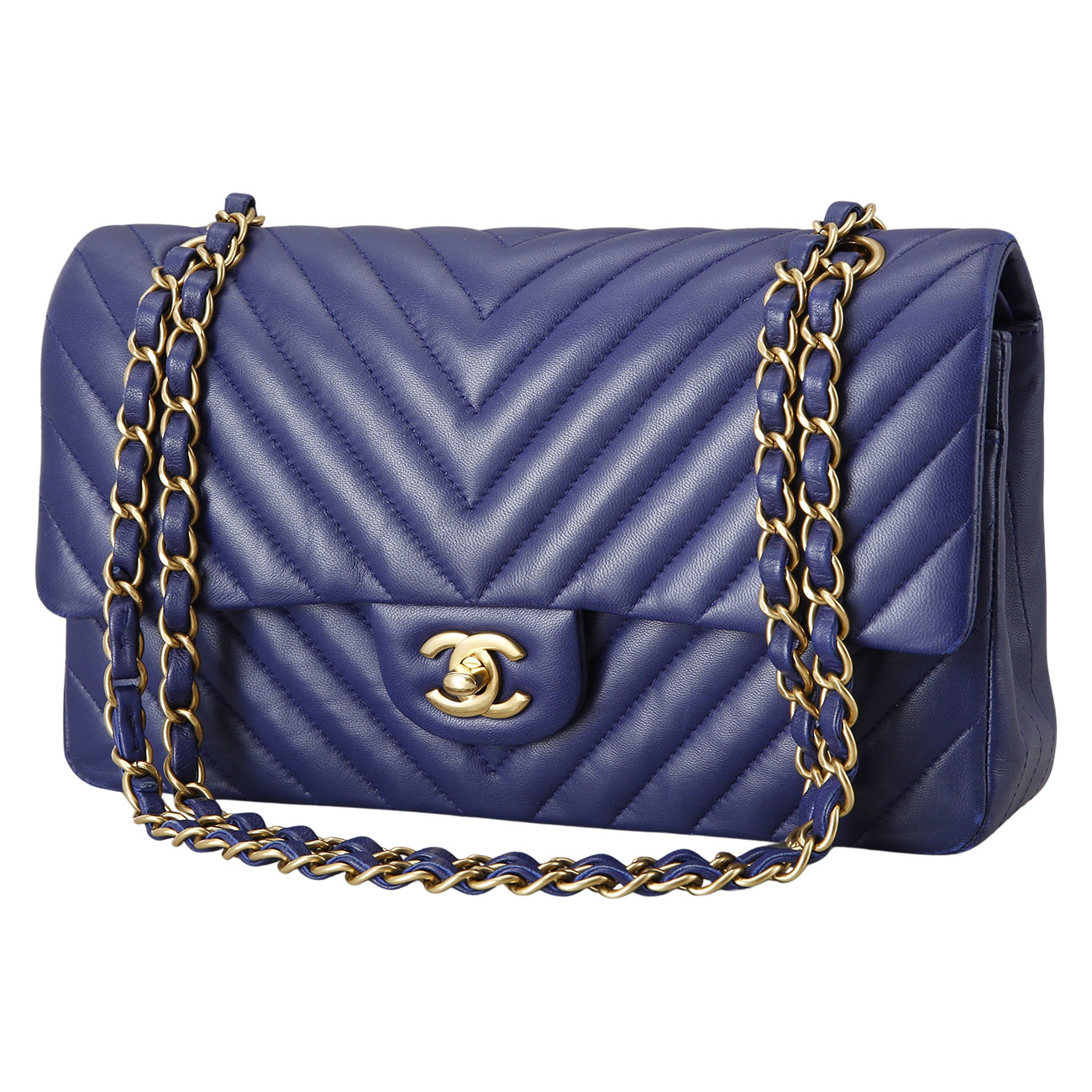 CHANEL(USED)샤넬 클래식 쉐브론 램스킨 미듐