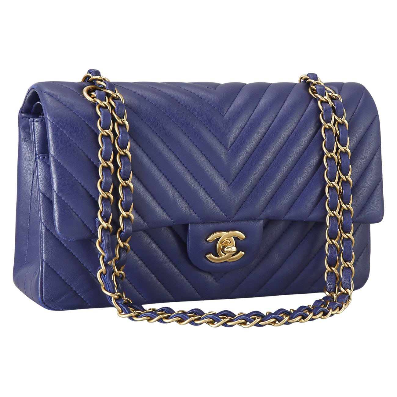 CHANEL(USED)샤넬 클래식 쉐브론 램스킨 미듐