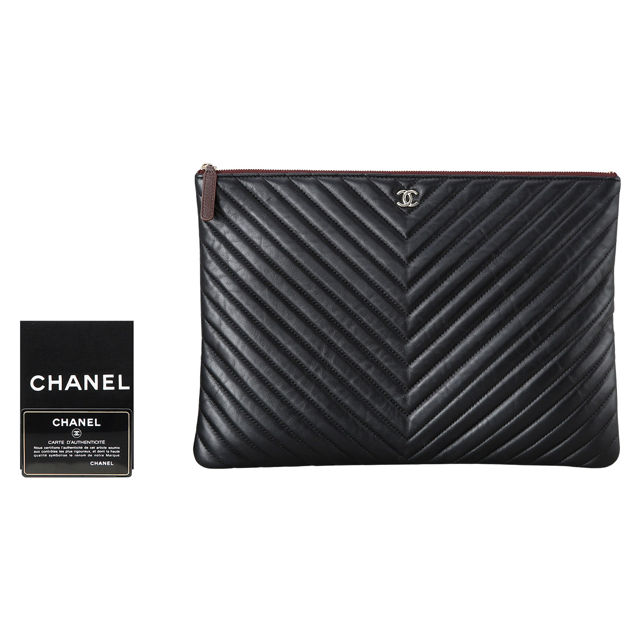 CHANEL(USED)샤넬 쉐브론 클러치 라지