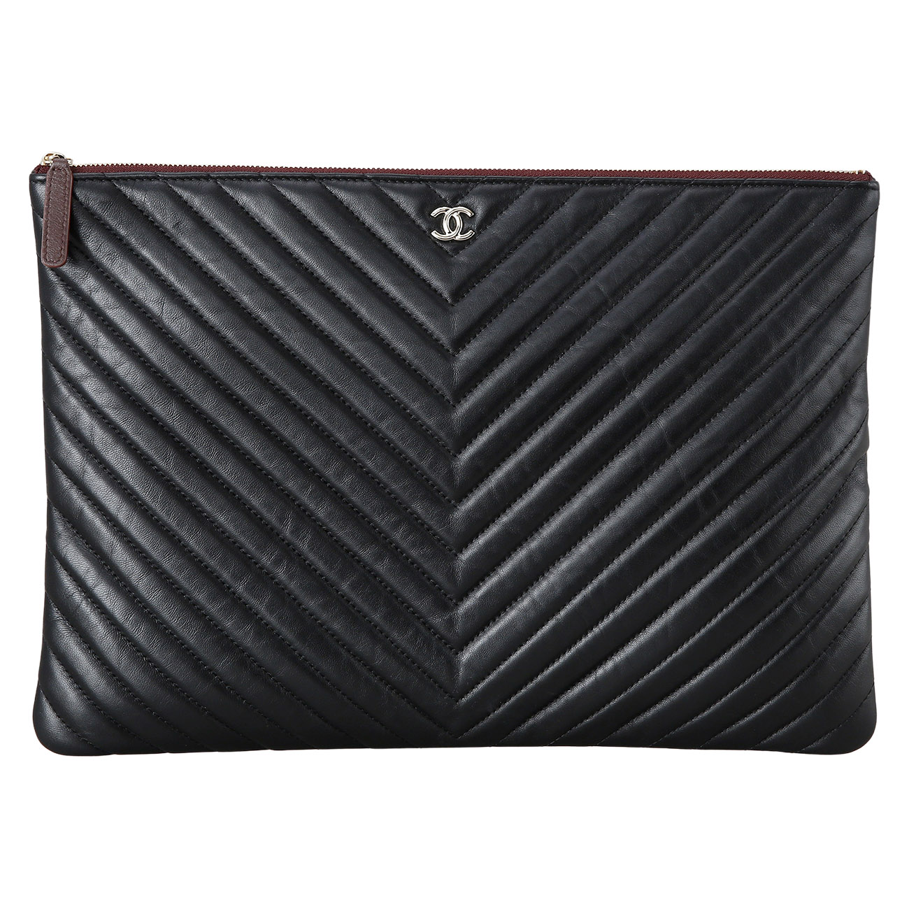 CHANEL(USED)샤넬 쉐브론 클러치 라지