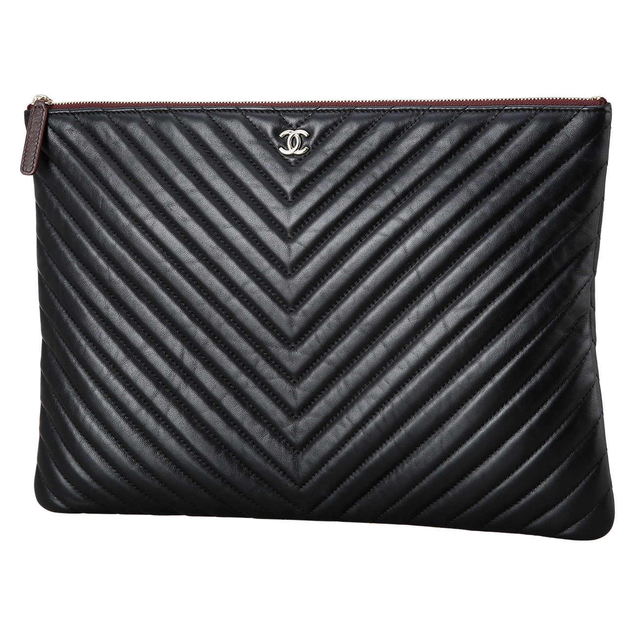 CHANEL(USED)샤넬 쉐브론 클러치 라지
