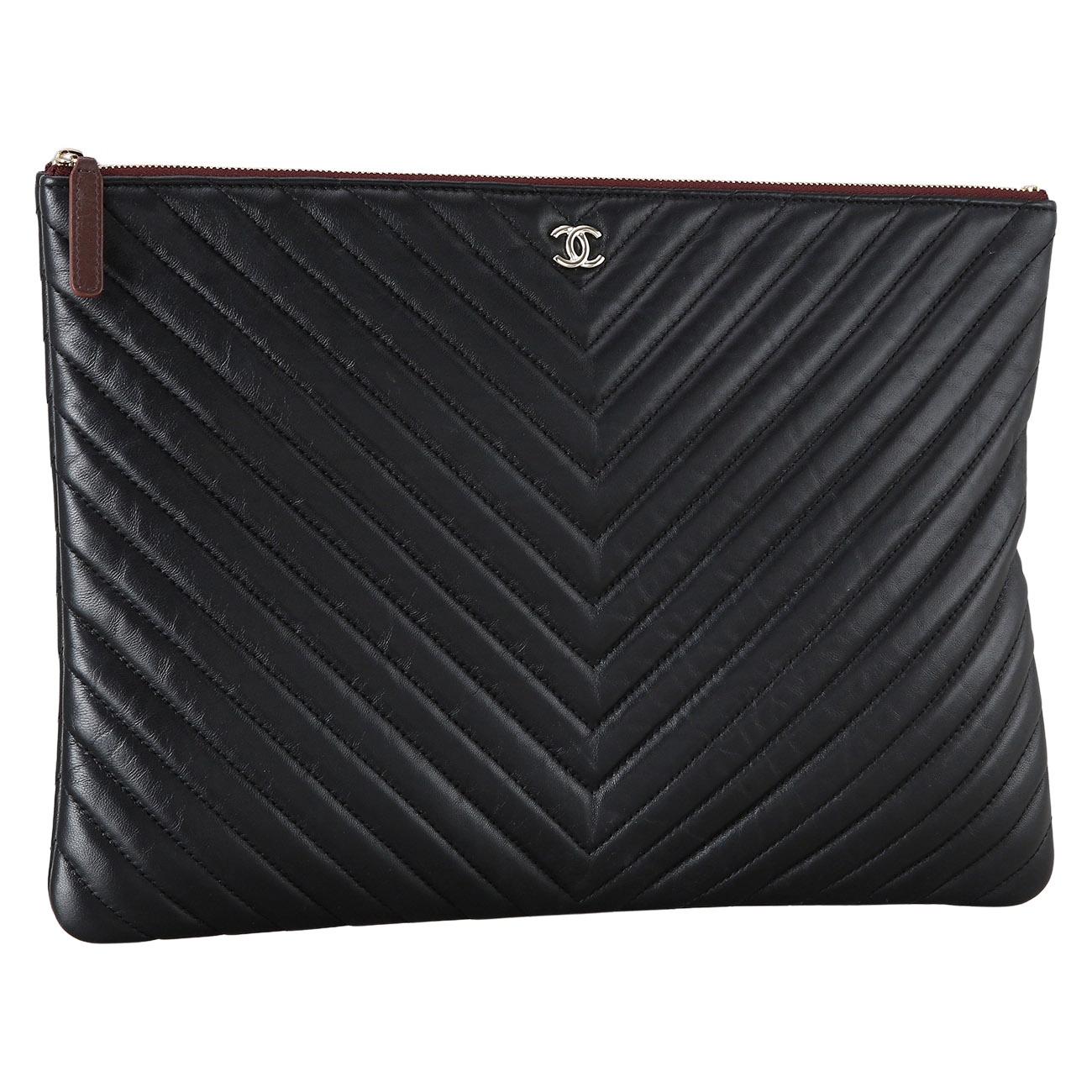 CHANEL(USED)샤넬 쉐브론 클러치 라지