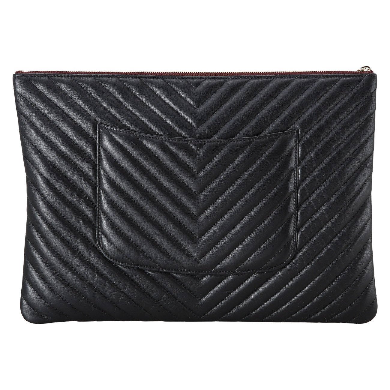 CHANEL(USED)샤넬 쉐브론 클러치 라지