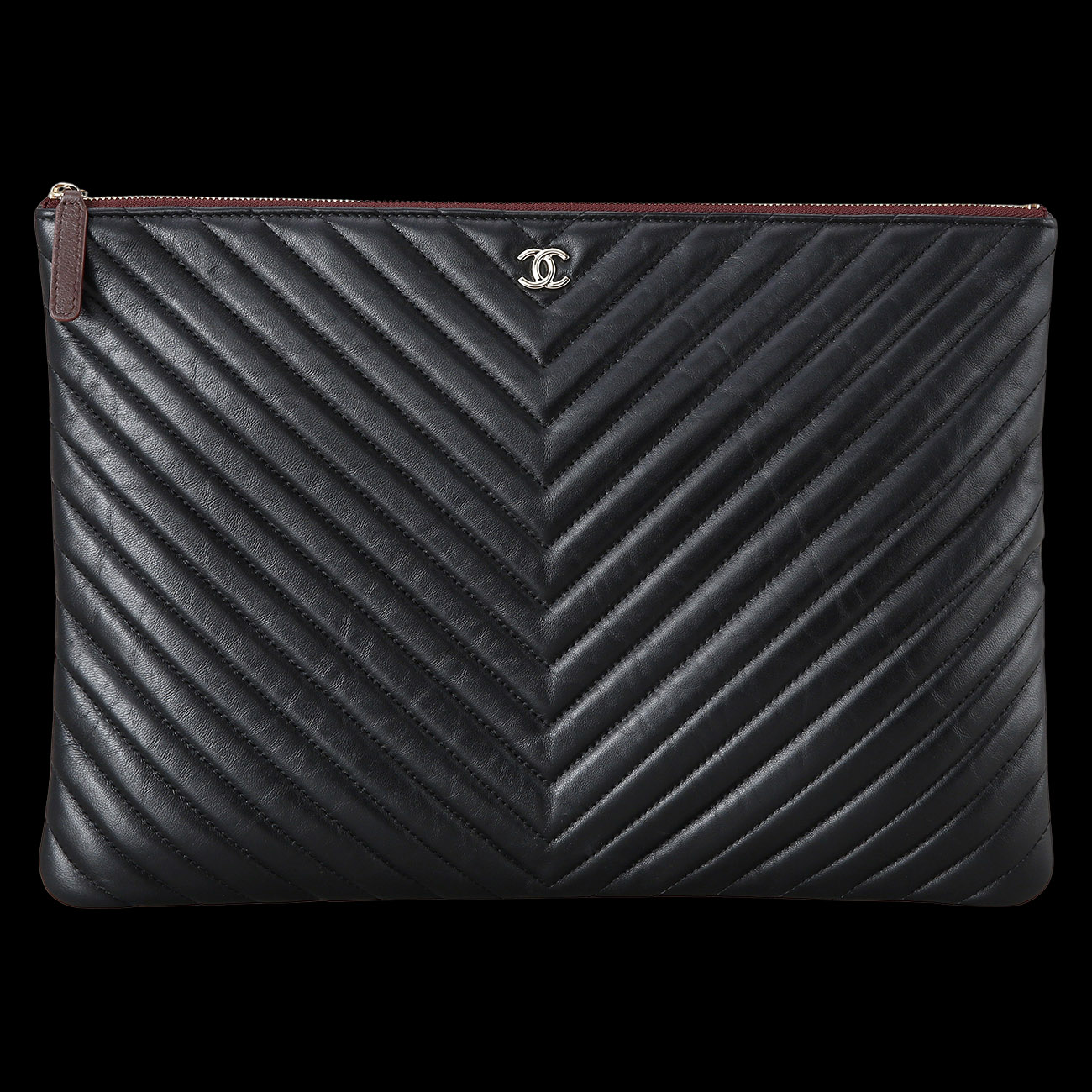 CHANEL(USED)샤넬 쉐브론 클러치 라지