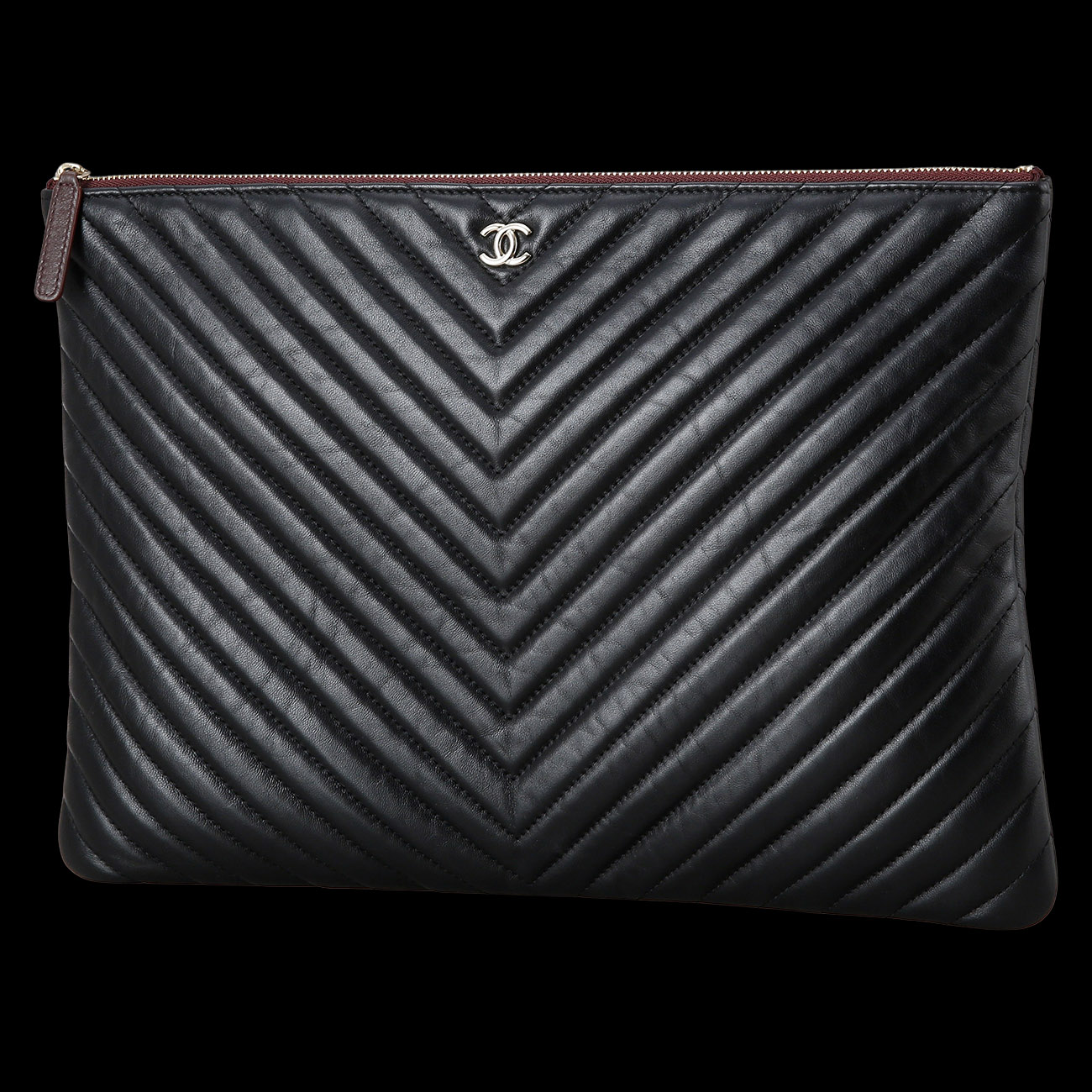 CHANEL(USED)샤넬 쉐브론 클러치 라지